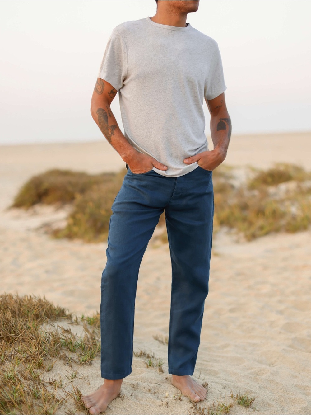 Alex Crane Cham Linen Pants Dusk 28 / 30W NWT